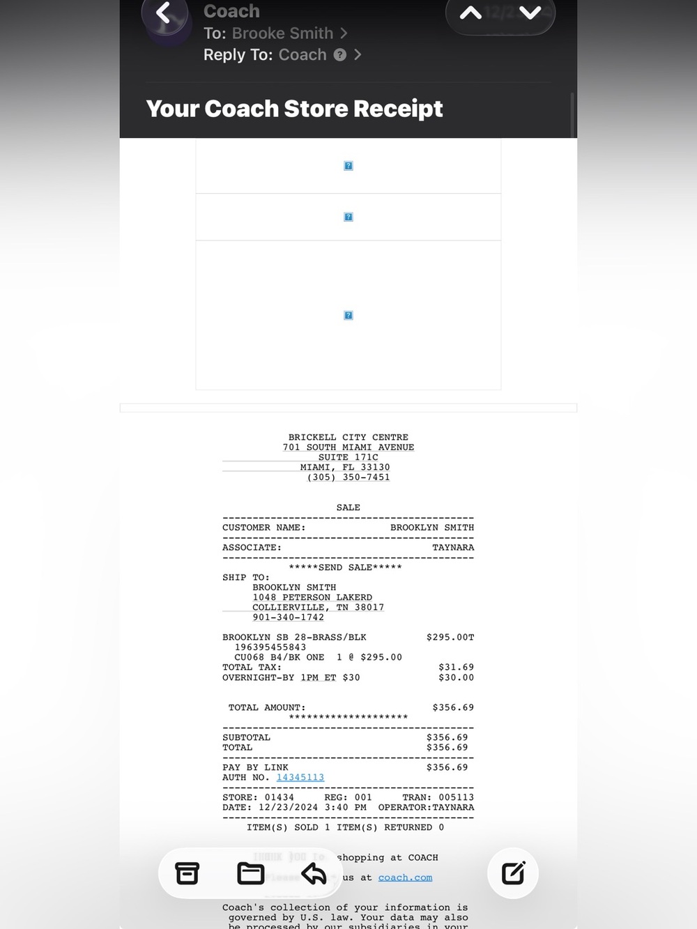 🖤New🖤 Coach Brooklyn 28 - Picture 10 of 10